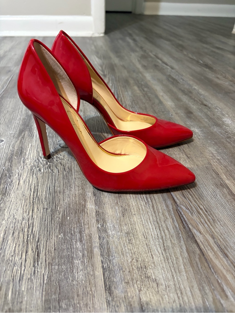 Jessica Simpson Red Patent Pointed-Toe Stiletto Heels - Picture 3 of 3